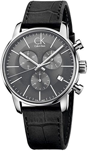 Montres pour hommes Calvin Klein Bracelet en cuir noir - K2G271C3