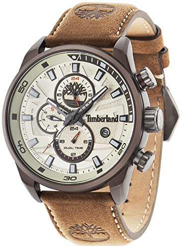 Timberland Henniker II Montre-bracelet analogique pour homme en cuir marron